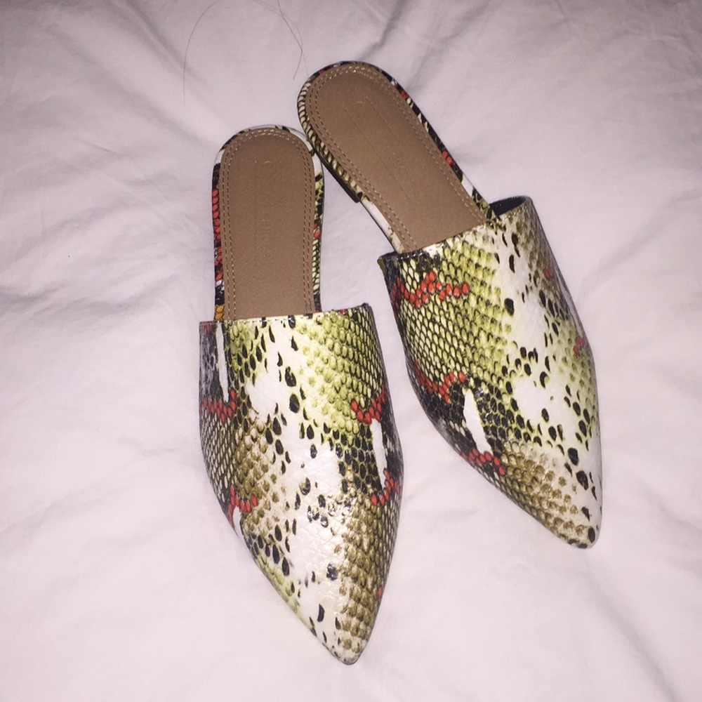 ASOS snakeskin mules
